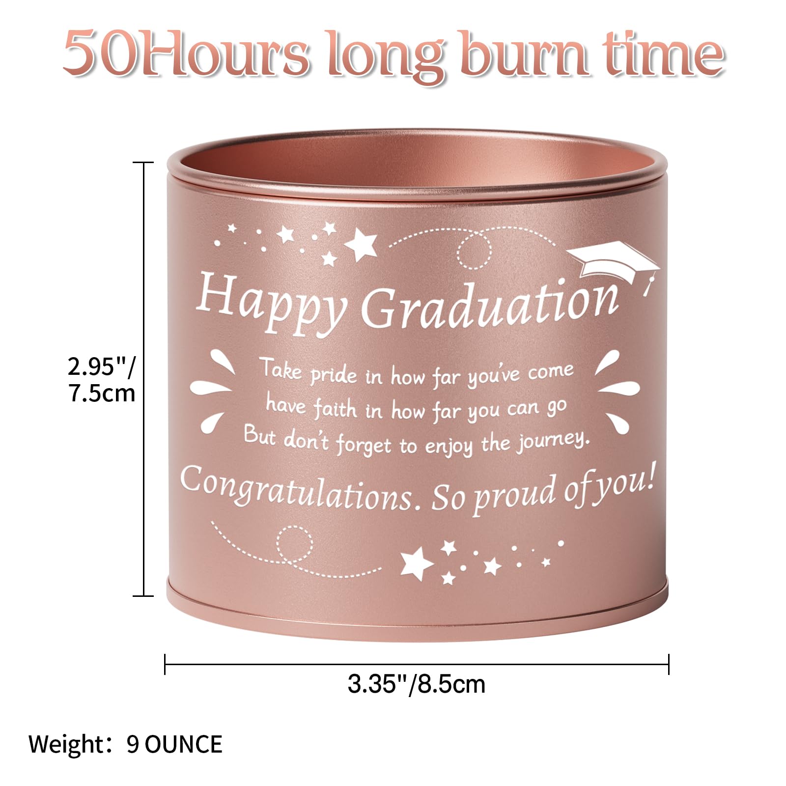 PRSTENLY Graduation Gift for Her Scented Candles in Metal Jars Graduation Gifts for Granddaughter Daughter Sister Friends College University School Grad Presents - Image 2