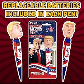 Donald Trump Talking Pen - Top Stocking Stuffer for Men, Funny Trump Merchandise & Real Voice Novelty Pen, Christmas Political Gag Gift & Popular Gift for Him, Supporters & Collectors (Trump 2025)