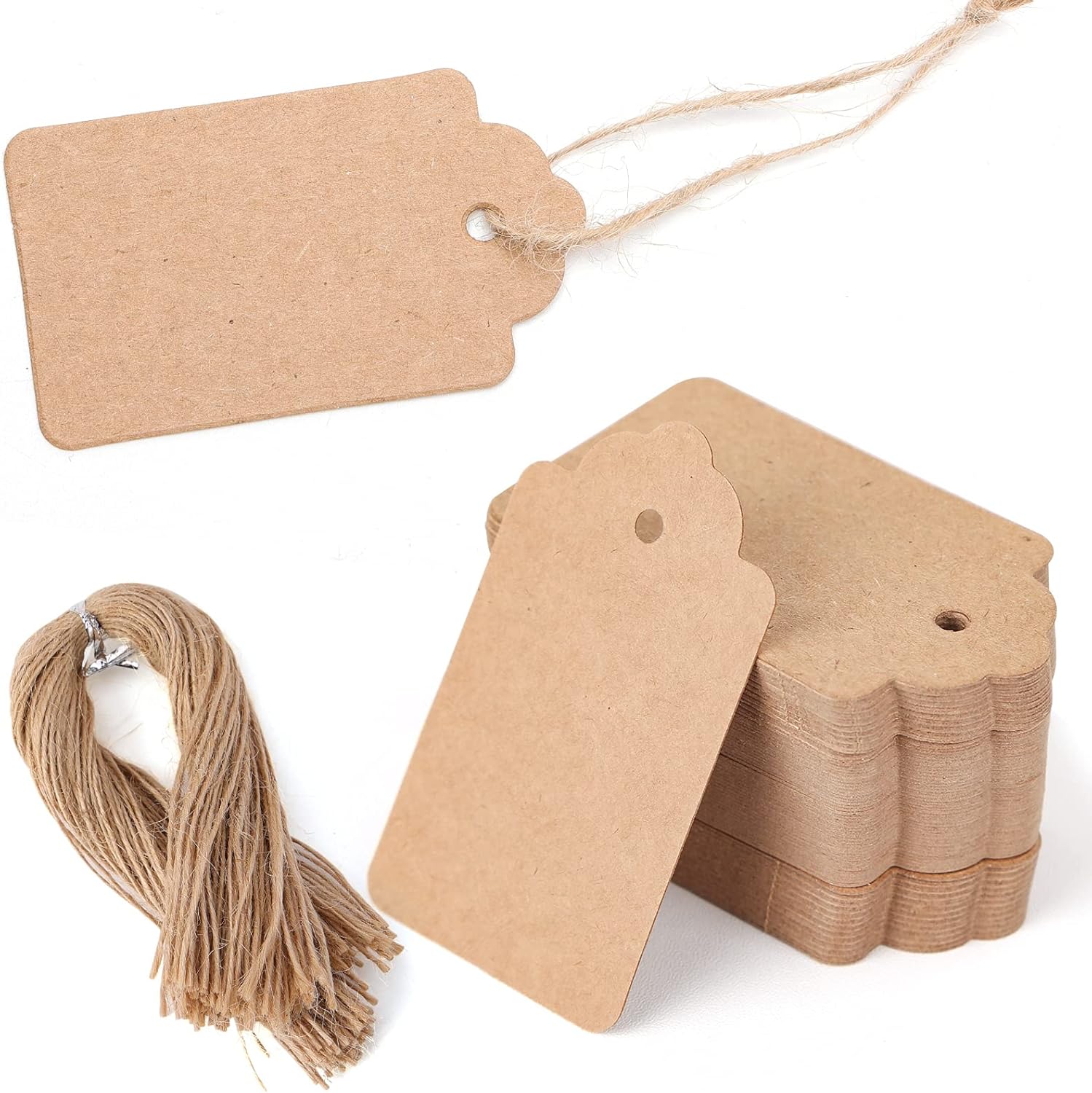 Starrky Brown Kraft Paper Gift Tags, 150PCS Gift Wrap Tags