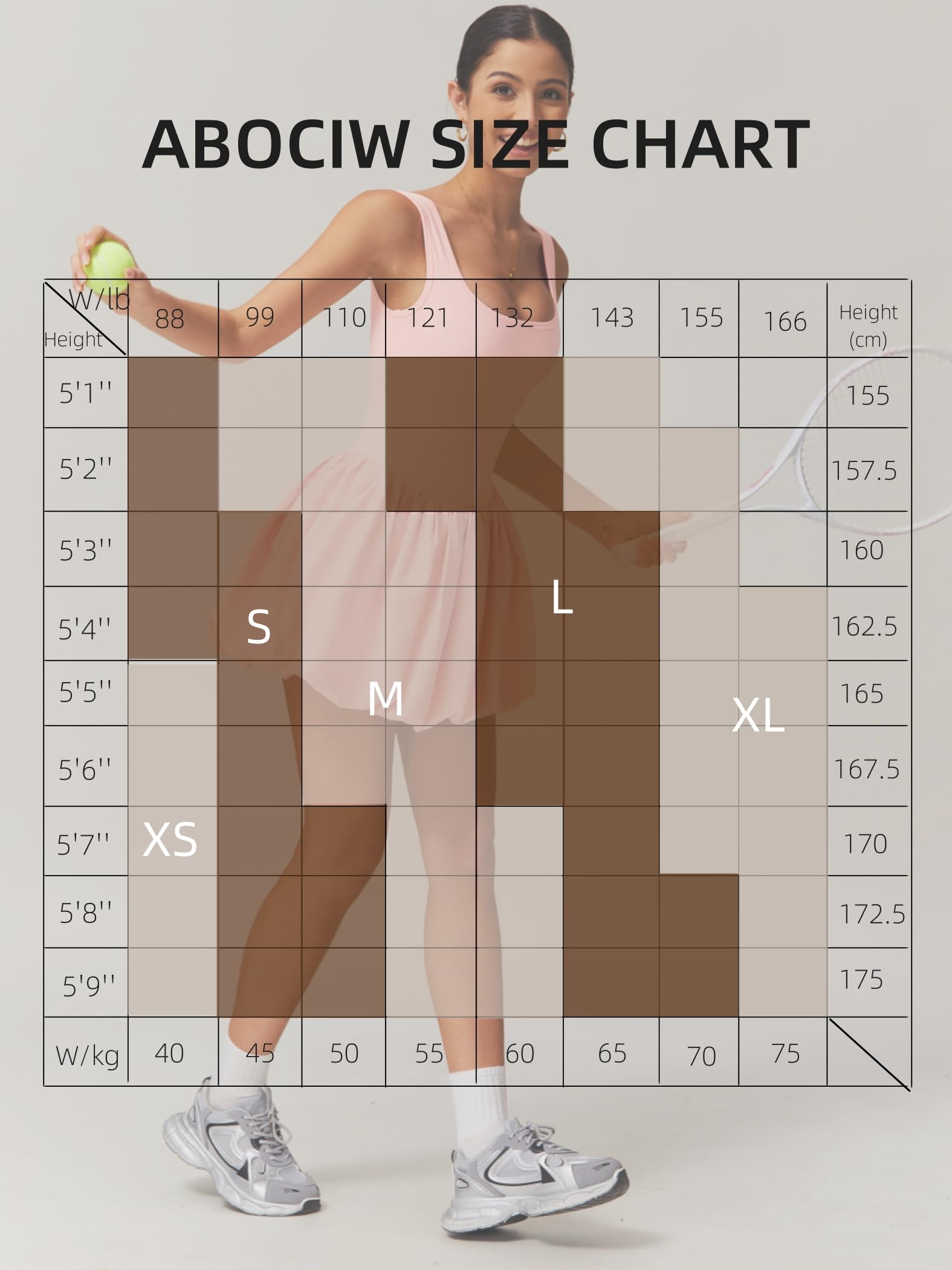 ABOCIW Damen-Tenniskleid, quadratischer Ausschnitt, ärmellos, Workout, Golf, Sportkleid, integrierte Shorts mit Taschen