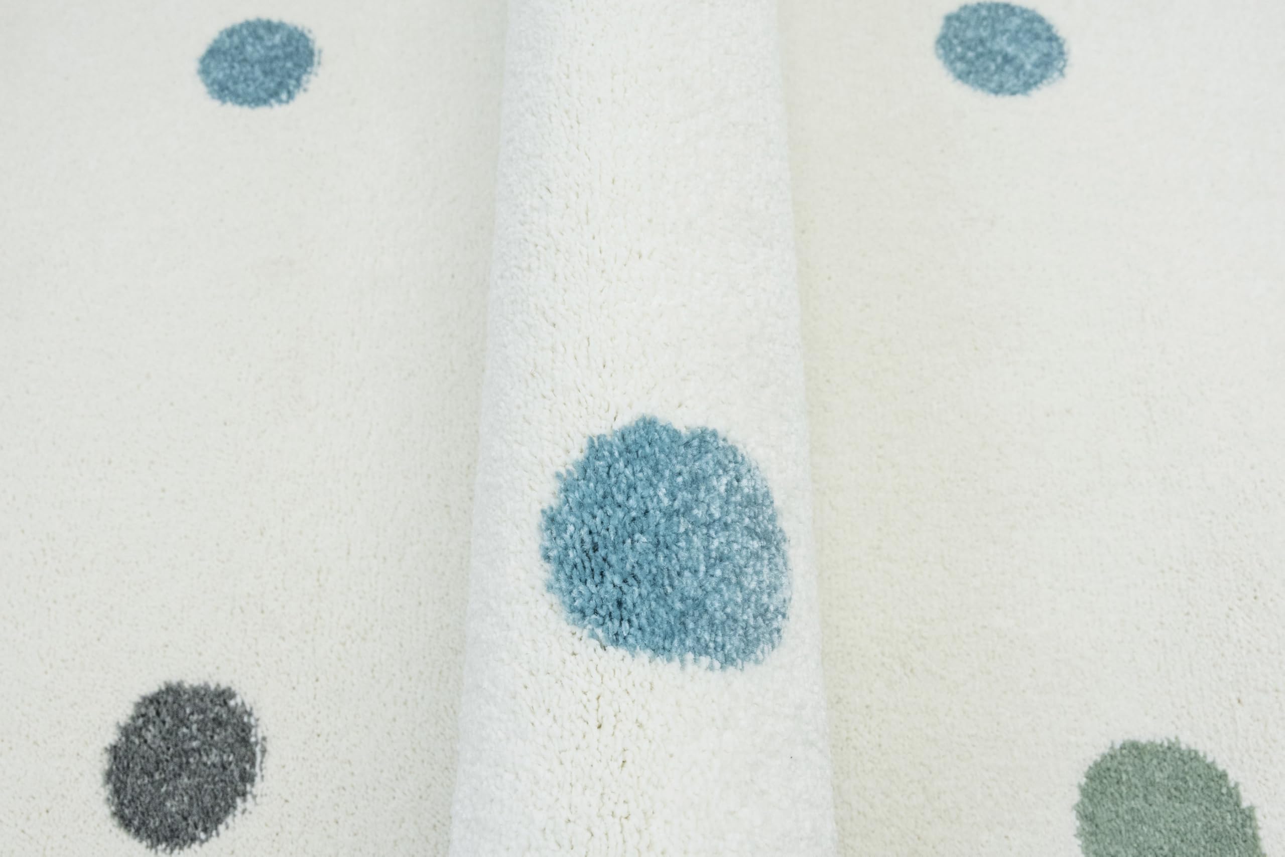 Lima rechteckig Kinder Teppich Pastell Cremig 200x300 cm | Kinderteppich Mädchen | Kinderzimmer Kurzflor Teppiche| Kids Carpet |Spielteppich Kinder Babyzimmer Tepich |gepunktetes Muster |
