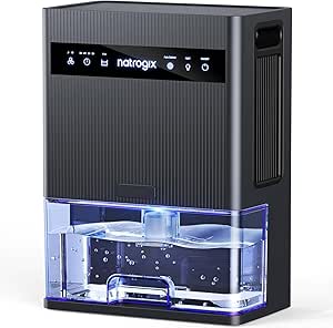 Dehumidifier, 106 OZ Water Tank Dehumidifiers for Home, 1000 sq.ft Quiet Dehumidifier for Basement Bathroom Bedroom RV with Auto Shut Off, Timer, Sleep Mode, 7 Color Light, Gray