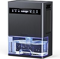 Natrogix CS3 106oz Quiet Dehumidifier for 1000 sq ft Home Basement Bedroom RV - Auto Shutoff Sleep Mode 7 Color Lights Grey