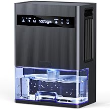 Dehumidifier, 106 OZ Water Tank Dehumidifiers for Home, 1000 sq.ft Quiet Dehumidifier for Basement Bathroom Bedroom RV with Auto Shut Off, Timer, Sleep Mode, 7 Color Light, Grey