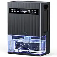 Dehumidifier, 106 OZ Water Tank Dehumidifiers for Home, 1000 sq.ft Quiet Dehumidifier for Basement Bathroom Bedroom RV with Auto Shut Off, Timer, Sleep Mode, 7 Color Light, Grey
