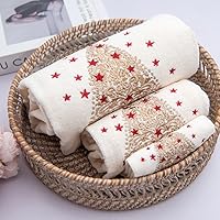 Vista 13 de Decoración de Navidad de alta calidad, ultra suave, 100 % algodón, bordada, juego de toallas con 3 piezas