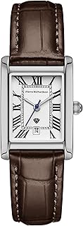 PIERRE RICHARDSON PR1092 여성용 시계 - 가죽 일본 쿼츠 시계, 5ATM 방수, 긁힘 방지 사파이어 크리스탈 유리, Reloj para Mujer