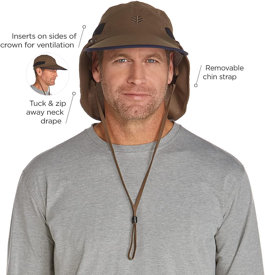 Men's Convertible Cap - UPF 50+ Sun Protection - Caleb