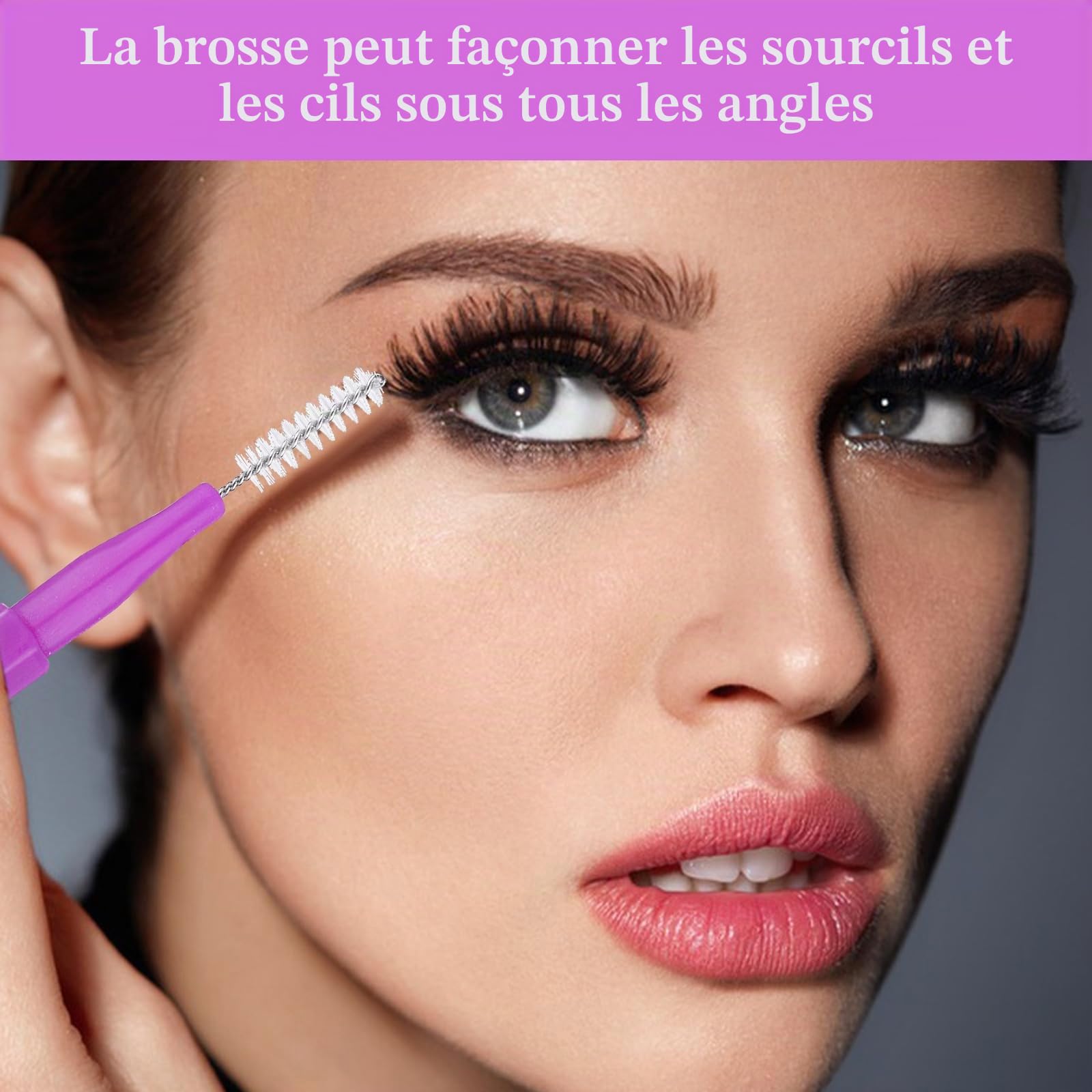 Prasacco Lot de 50 micro-brosses à sourcils et cils - Peigne multifonction pour plastification des sourcils et levage de cils - Outils d'extension
