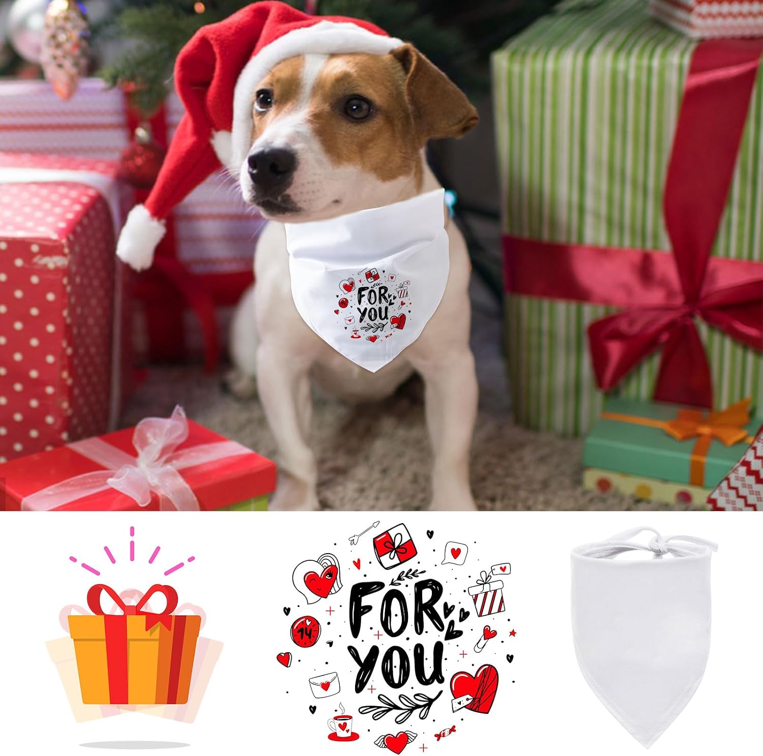 Blank Dog Bandanas, 36 PCS Solid Washable Pet Triangle Scarf White DIY Triangle Dog Bandana for Small Medium Large Dogs