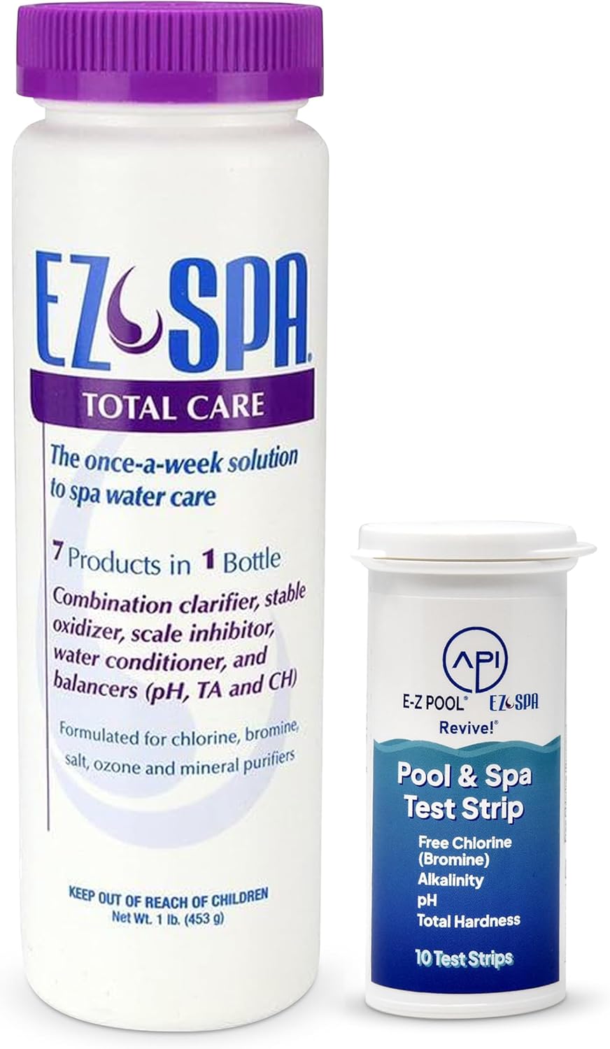 Complete Weekly Spa Care Maintenance – Advanced Total Alkalinity Balancer and Water Treatment Solution for Hot Tubs and Spas - 1 lb with Test Strips