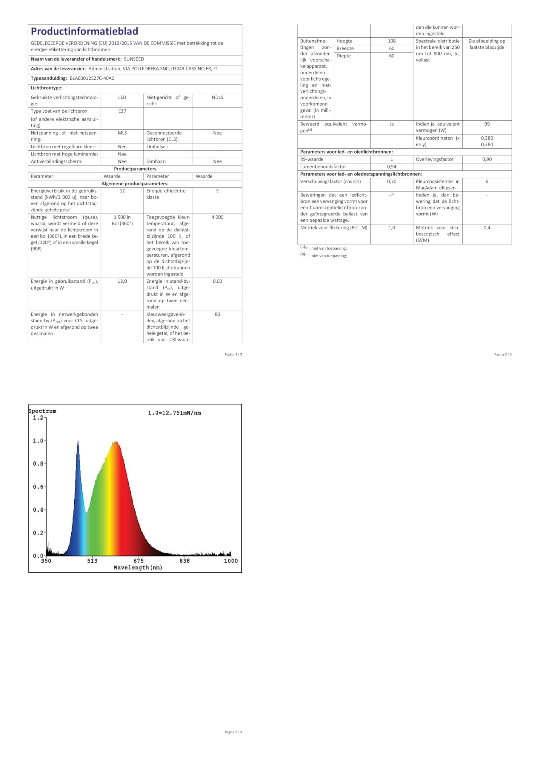 SUNSEED 10x Lampadina E27 Filamento LED 12W Goccia A60 1500 Lm Luce Naturale 4000K, 99W Equivalente