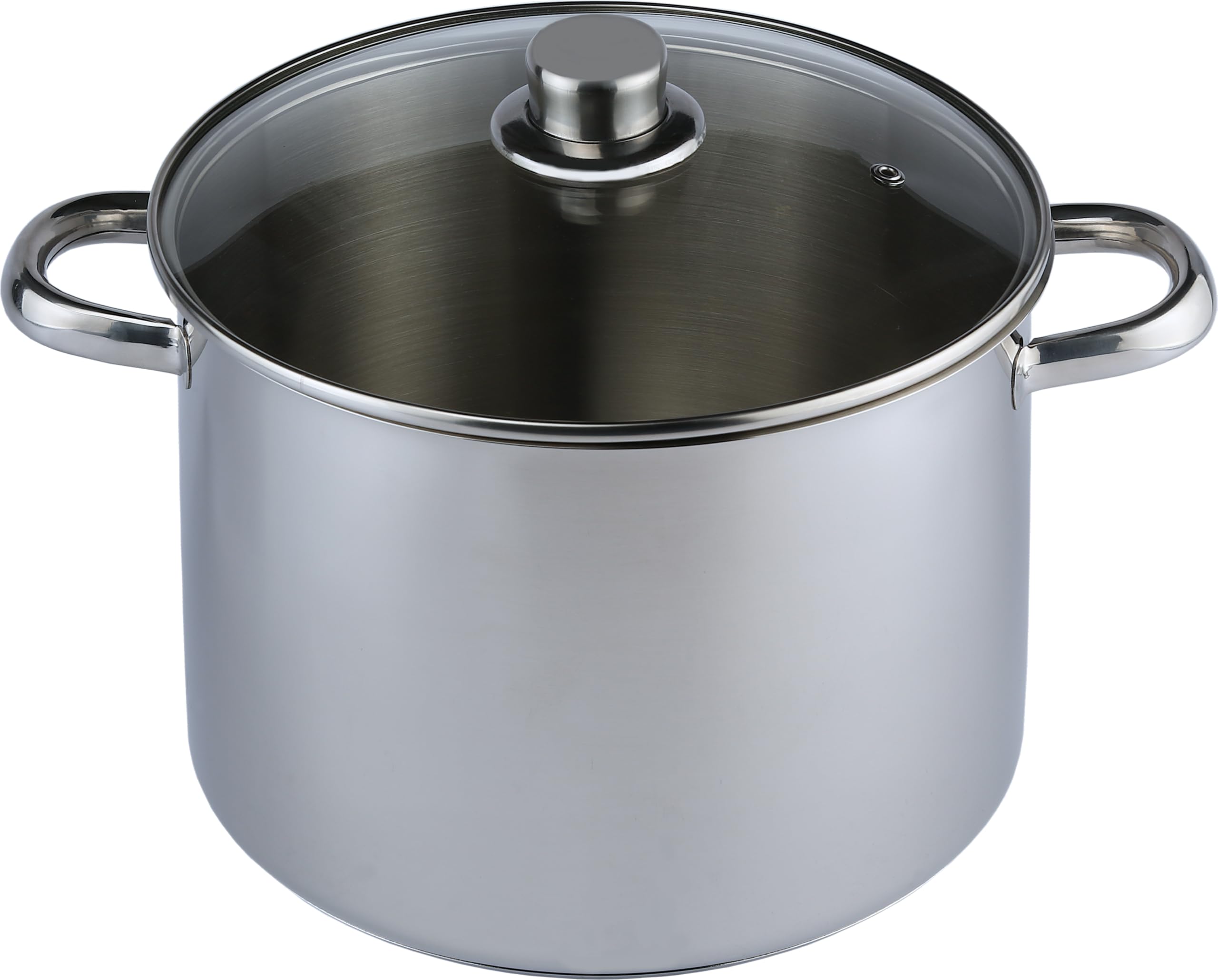 aro Pentola multiuso con coperchio in vetro, acciaio inox 18/8, Ø 24 cm, 9 L, adatta per induzione, argento
