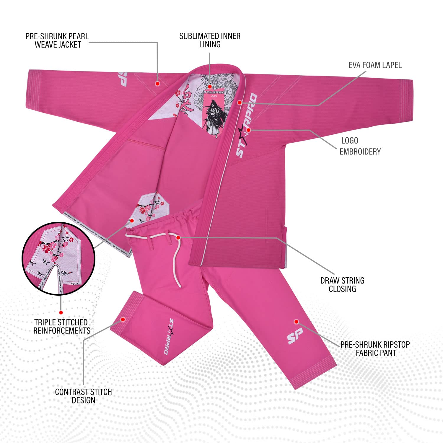 Starpro | Ronin Preshrunk Premium Jiu Jitsu, BJJ Gi | Diverses tailles et couleurs | Jujitsu Gi, Lightweight BJJ Gi, Jiu Jitsu Gi, Juijitsu Gi, Gi BJJ, BJJ Gi Men