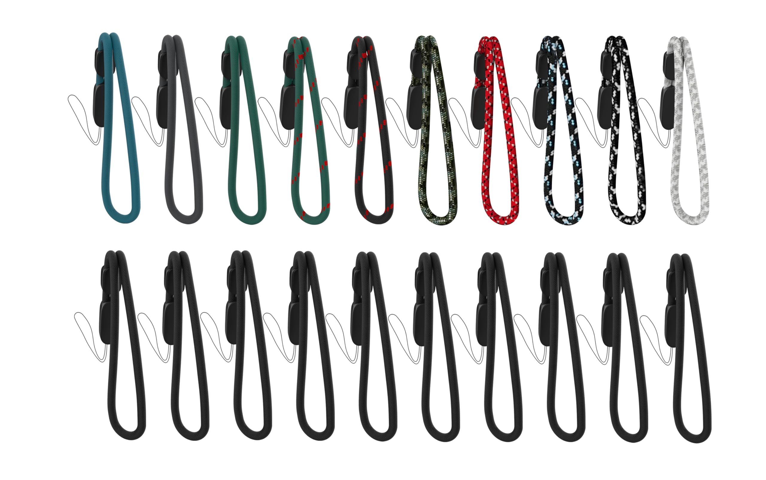 Empire Trading & Commerce Unisex Pack Of 20 - Multi - Colour Wrist Strap Empire Adjustable Hand Lanyard Strap For Keys, Cameras, Gopro, Phone, Gaming Consoles & More – Pack Of 20 (Multicolor)