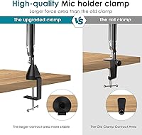 Vista 20 de YOUSHARES - Soporte de brazo de micrófono HyperX SoloCast - Brazo de boom de micrófono profesional ajustable de tijeras con funda para cables