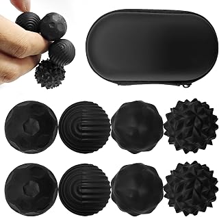 8 Pezzi Magnetic Balls Stress Ball Silicone Sensory, Palle Magnetiche Anti-Stress, Gioco Sensoriale Portatile in Silicone con Texture Multiple, Giocattoli Antistress Adulti e Bambini (Nero)