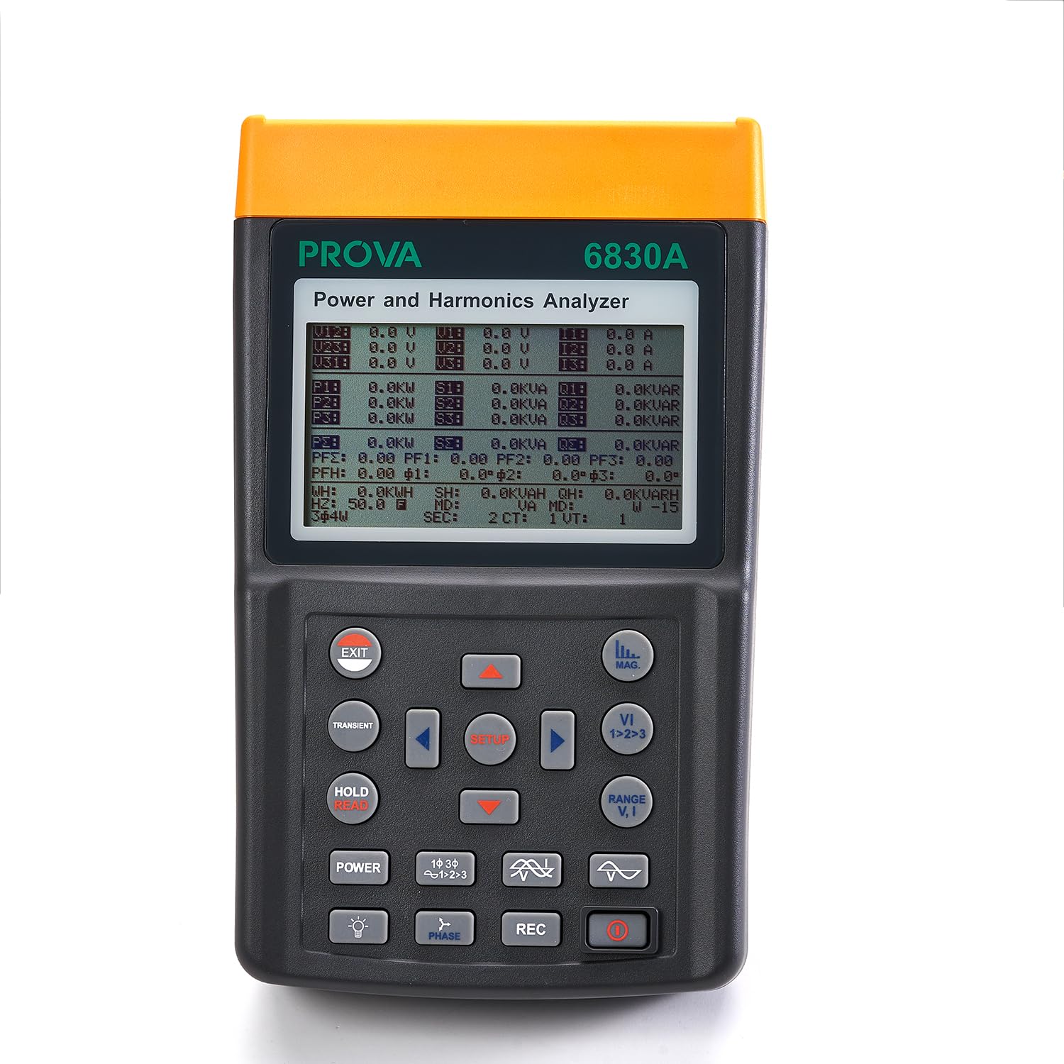 Taiwan Quality PROVA 6830A Power & Harmonics Analyzer 100A High Accuracy True RMS Active Reactive and Apparent Power Harmonic Detector Harmonic Analysis Auto Range RS-232C Interface(6830A+6801)
