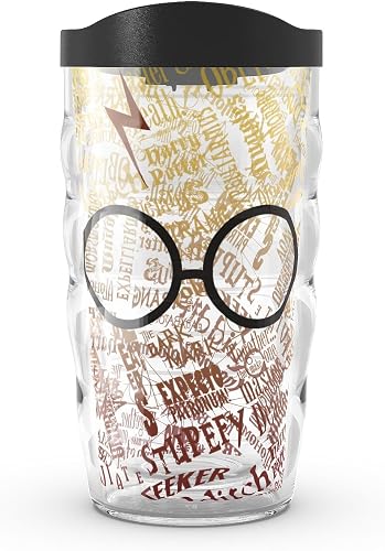Tervis Made in USA Double Walled Harry Potter - Glasses and Scar Insulated Tumbler Cup Keeps Drinks Cold & Hot, 10oz Wavy, Classic