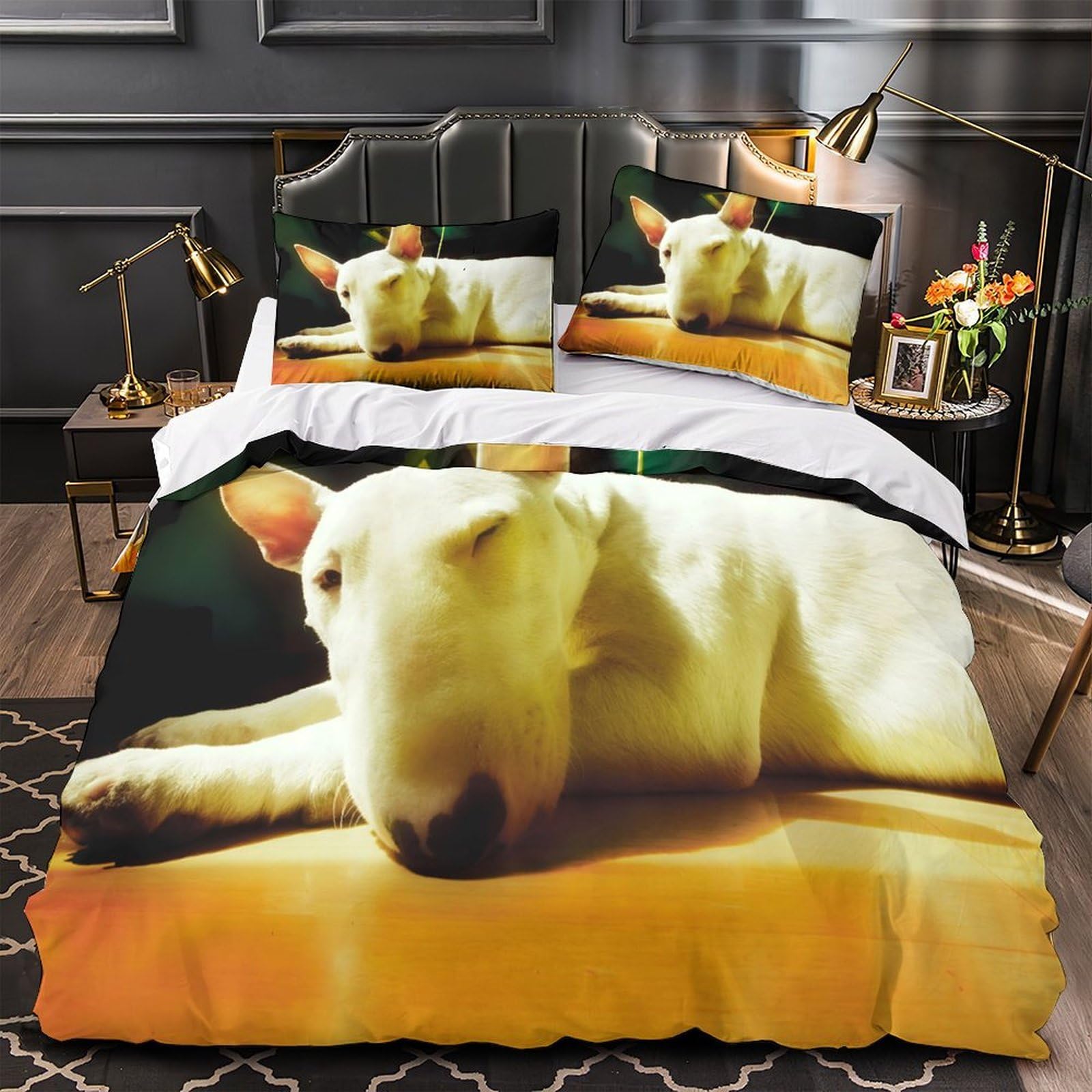 Housse de couette fleurs aquarelle hypoallergénique et respirante pour grand lit