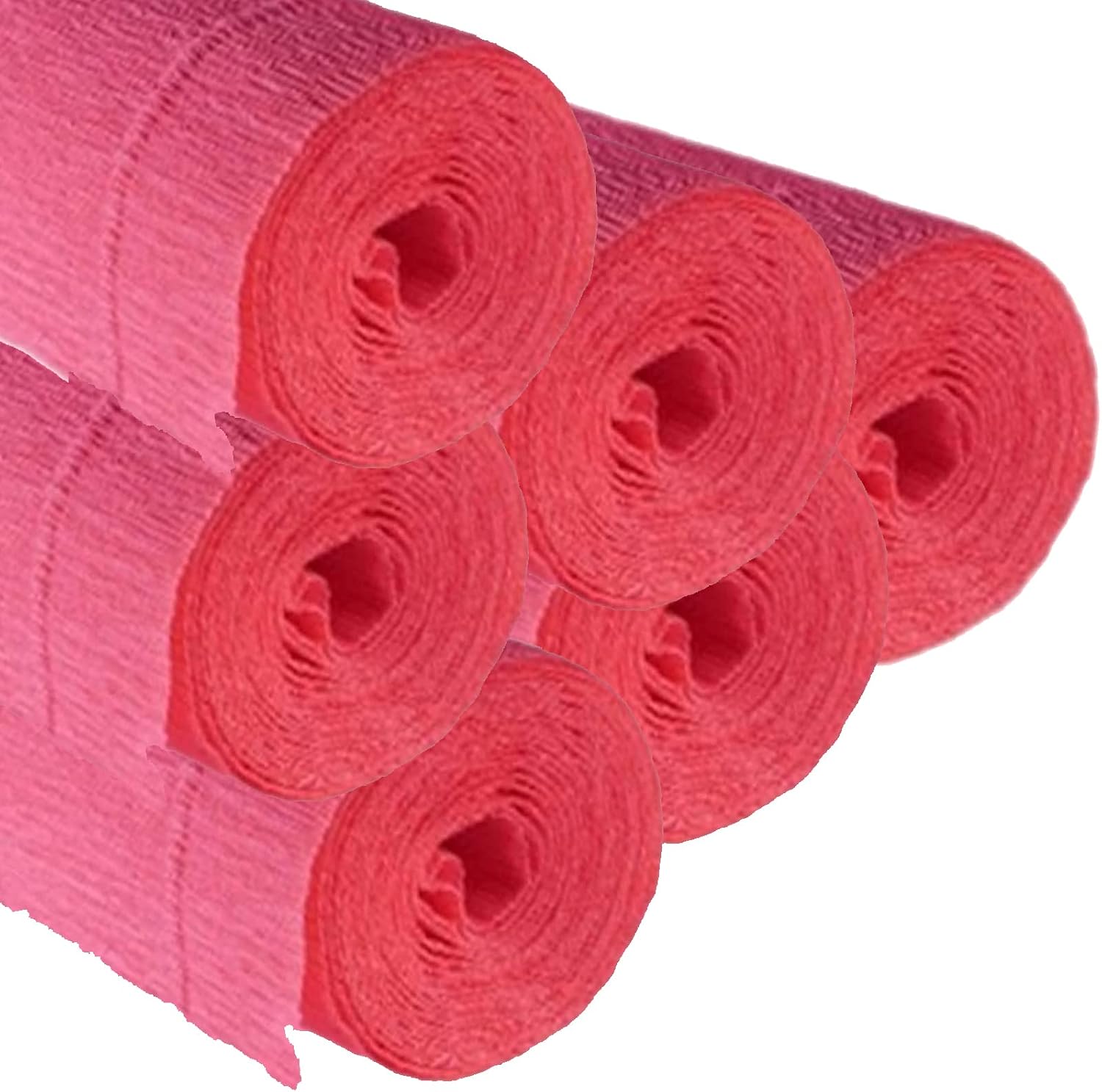 Pack of 6 Premium Italian Crepe Paper Rolls Heavy-Weight 180 Gram 13.3 sqft (00-White)