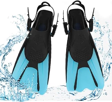mizikuu Snorkel Swim Fins, Full Foot Snorkeling With Adjustable Buckles Free Diving Fins for Lap Diving Pool Unisex, Swim, Snorkel