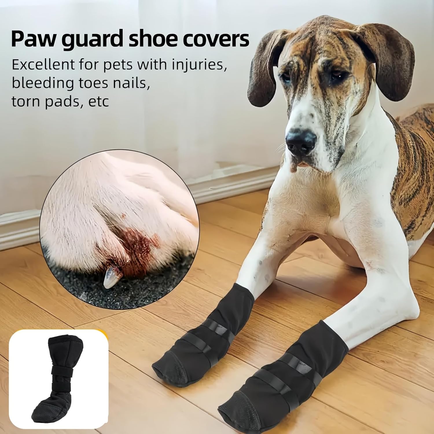 S-Size Dog Boots Paw Protector,Anti Slip Dog Socks Paws Stop Licking,D-og Leg Wound Cover,Waterproof Adjustable Do-g Leg Wound Protector,P-aw Protection,Do-g Sock for Injured P-aw,Small D-og Shoes 10 71rdAV8kO+L. AC SL1500
