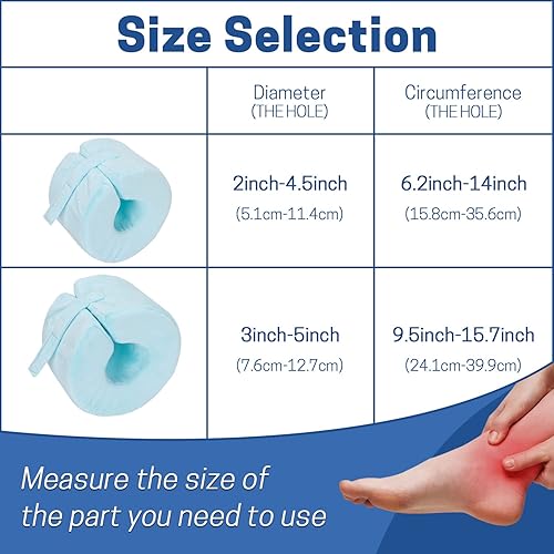 Miniatura 5 de SWISSELITE Almohada de apoyo para el pie, cojín protector de tobillo, con cremallera antiescaras y funda extraíble, almohada de elevación de pies,