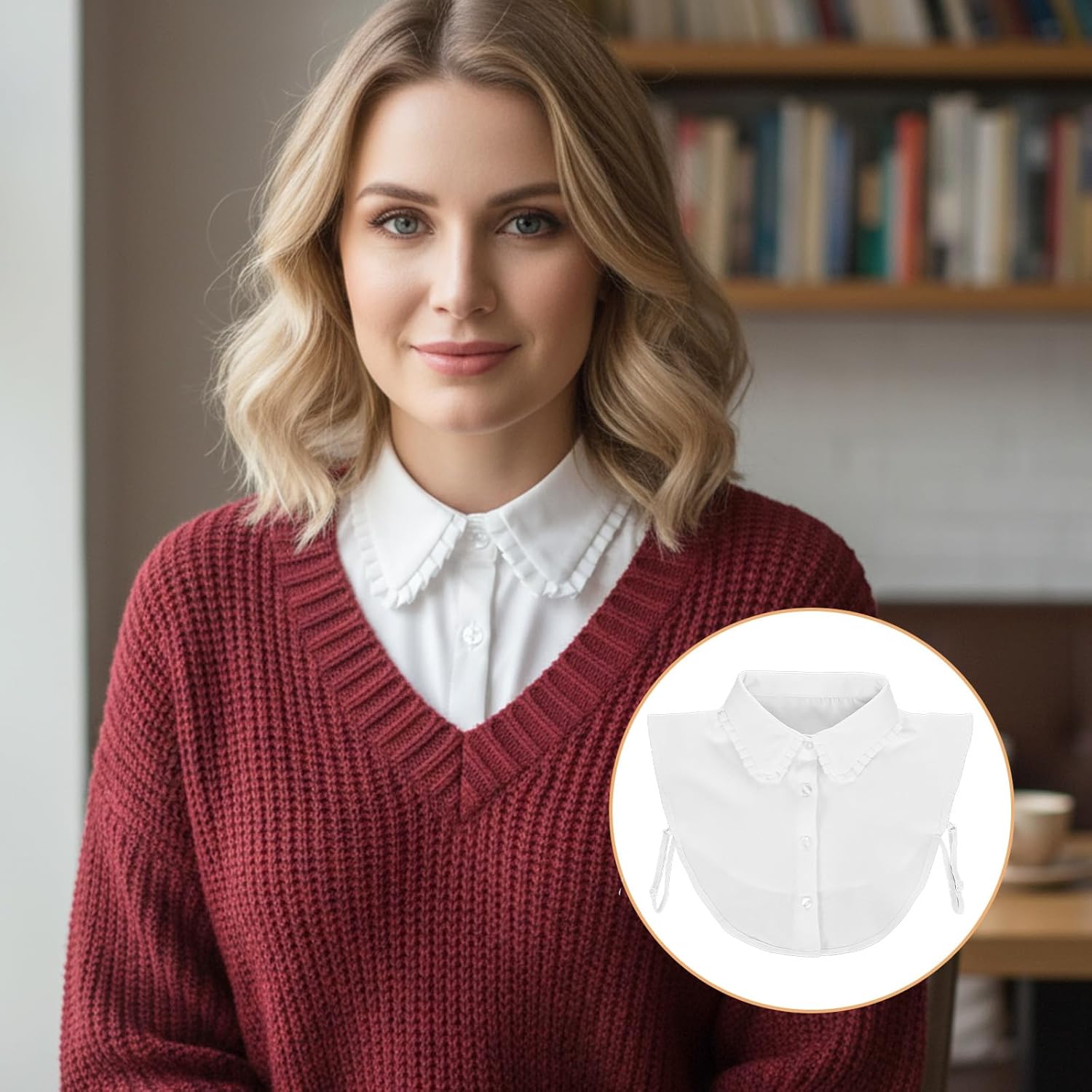 Fake Collar White Dickey Collar for Women Detachable Faux Collar for Women Girls Blouse Half Shirts - Image 2