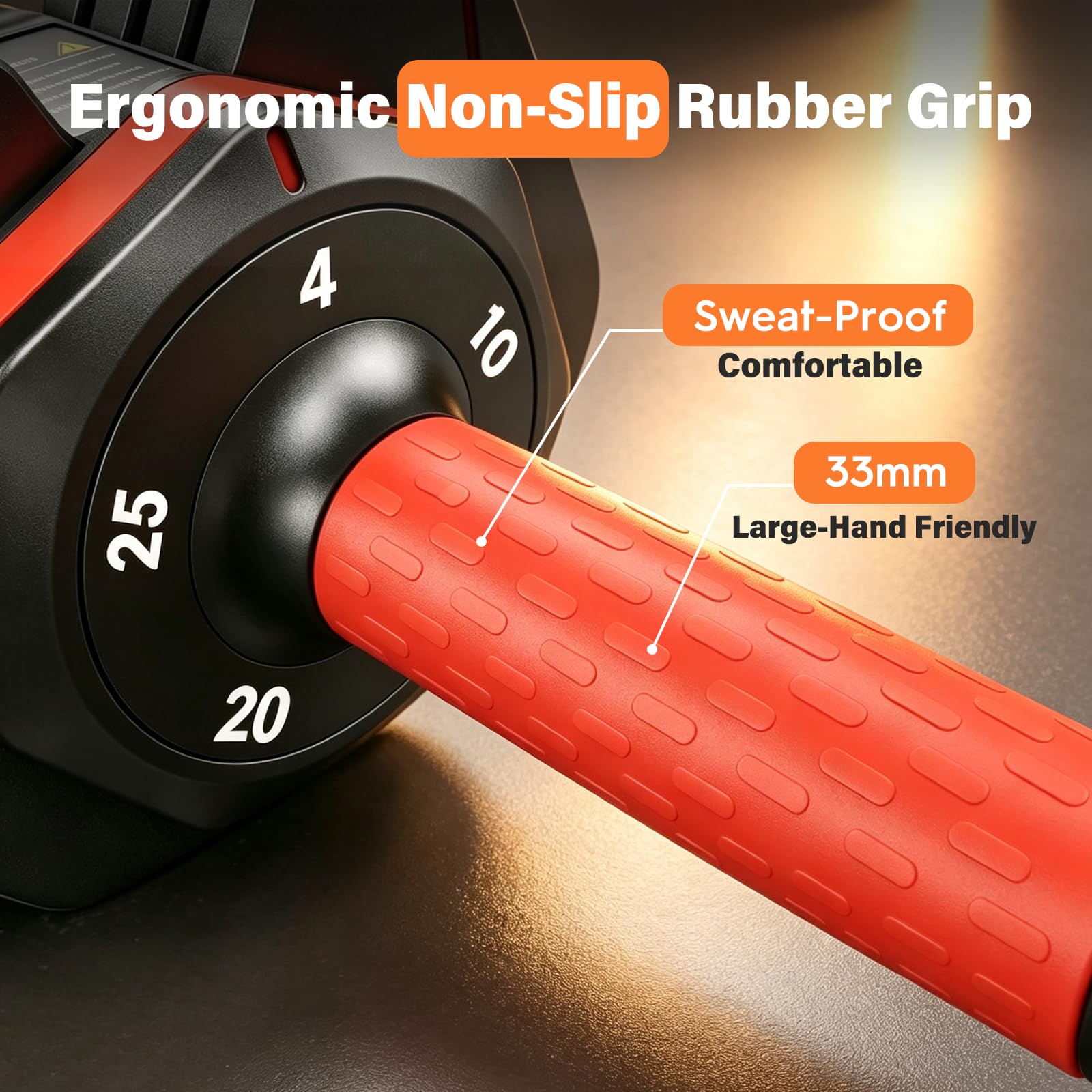 FEIERDUN Adjustable Dumbbell Set, Weight Set for Home Gym, 5/10-in-1 Free Weight Adjustable Dumbbells, Single Hand Twist Adjust with Non-Slip Handles, 90% Space Saving Strength Training for both Men&Women