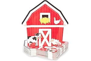 BLUE PANDA Paper Plates for Farm Animal Birthday Party