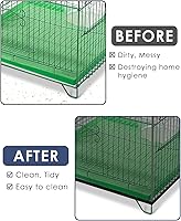 Vista 4 de Bissap Jaula para pájaros, red universal para jaula de pájaros, red de nailon ajustable, banda elástica, faldas de malla para jaula de loro, Negro