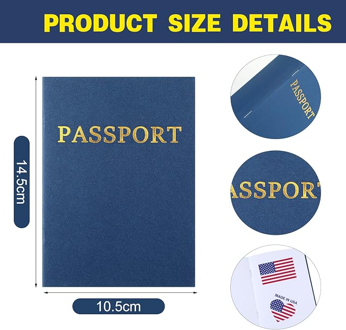 Lewtemi 48 Pcs Kids Passaporte en Blanco Juego de 12 páginas miniatura 3