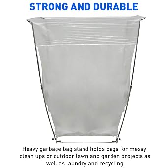 EASYGO PRODUCTS Trash Outdoor Leaf Stand Multi-Use Garbage Holder Frame Holds 30-45 Gallon Bags-for Camping, Leaves, Gardening and Parties