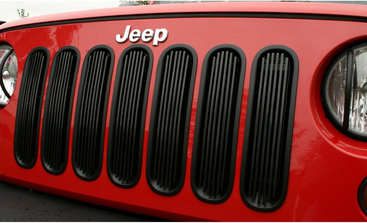 Rugged Ridge | Grille Insert, Billet Style, Black | 11401.30 | Fits 2007-2018 Jeep Wrangler JK