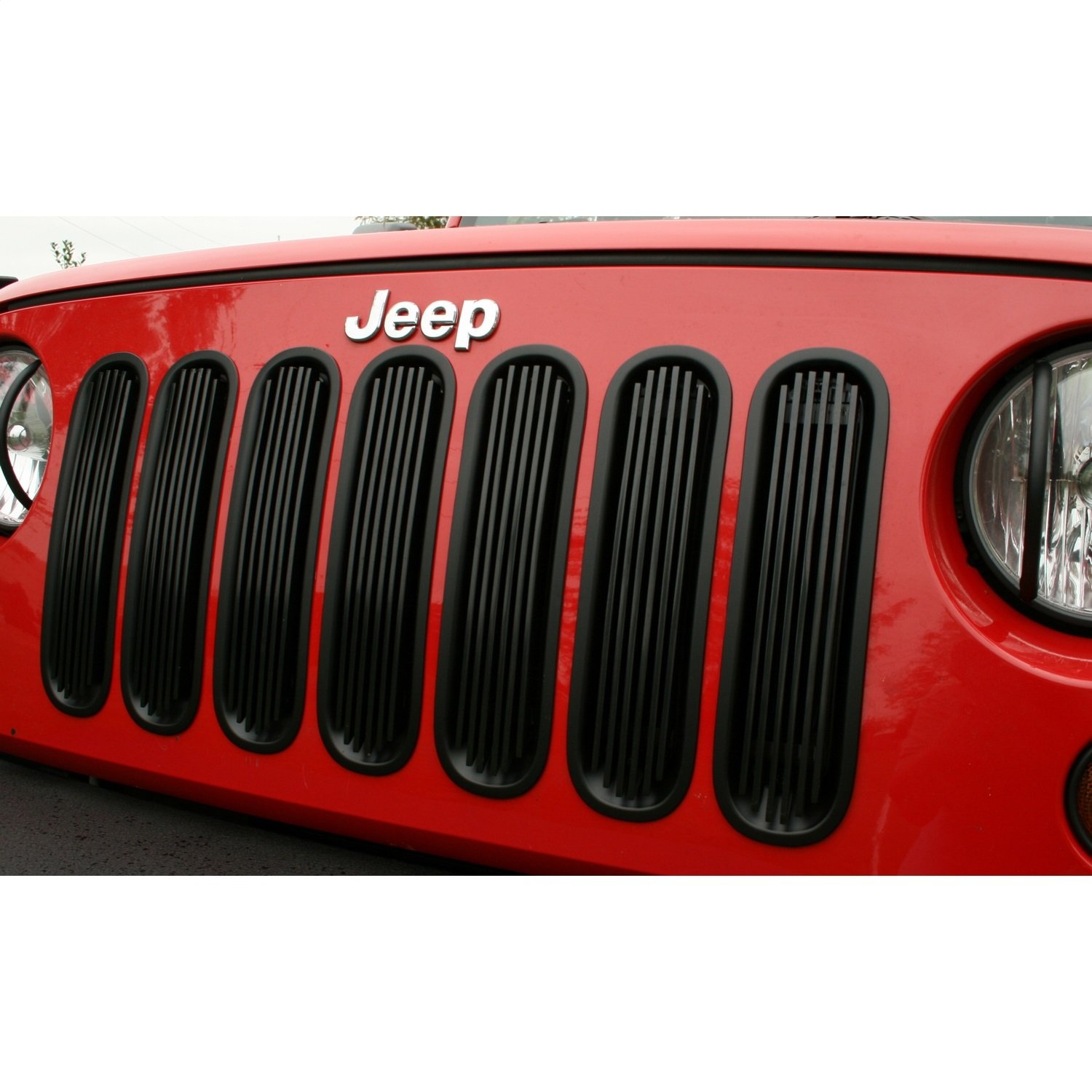 Rugged Ridge | Grille Insert, Billet Style, Black | 11401.30 | Fits 2007-2018 Jeep Wrangler JK