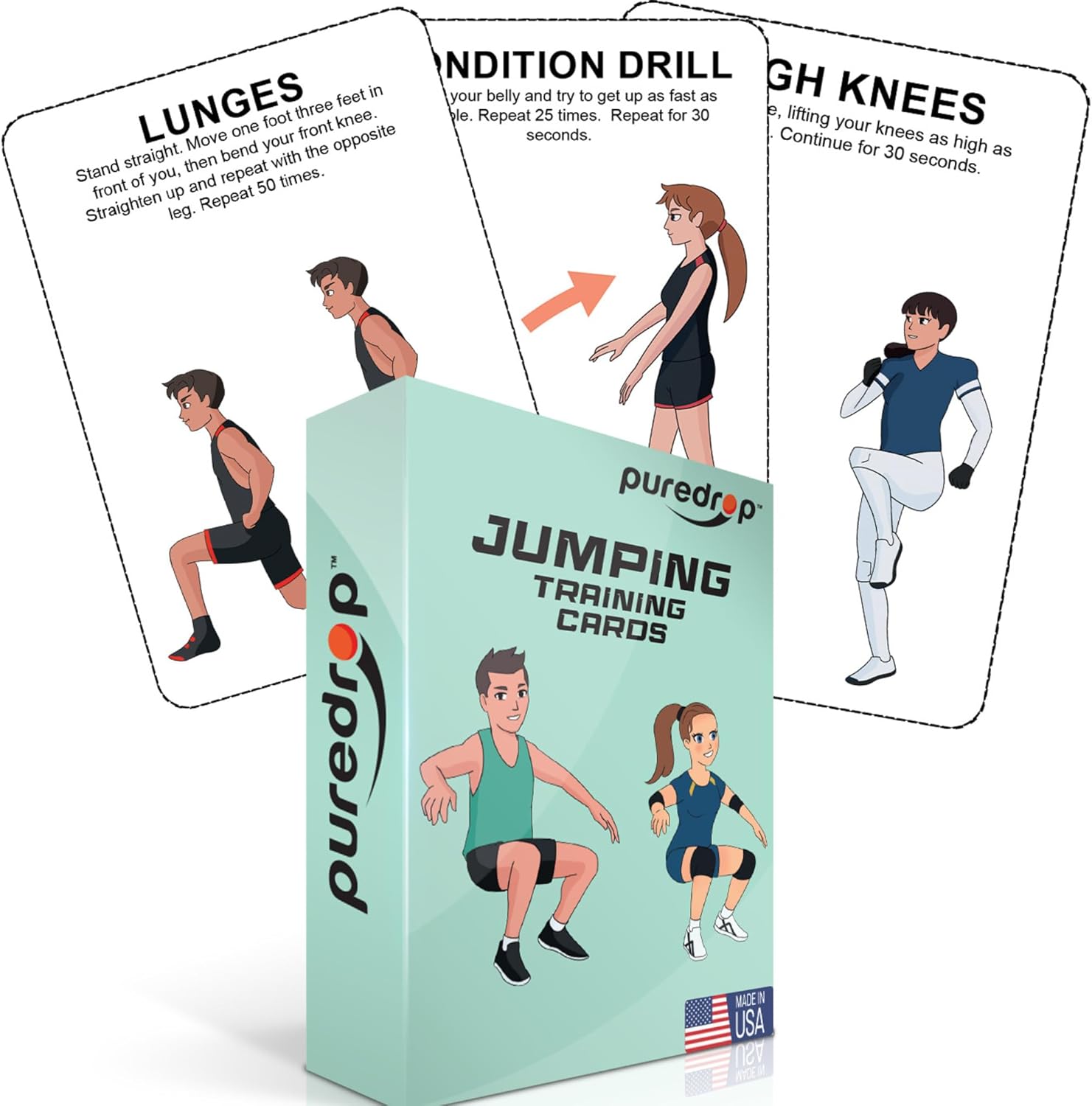 Amazon.com : Puredrop Vertical and Distance Jump Training Aid Cards ...