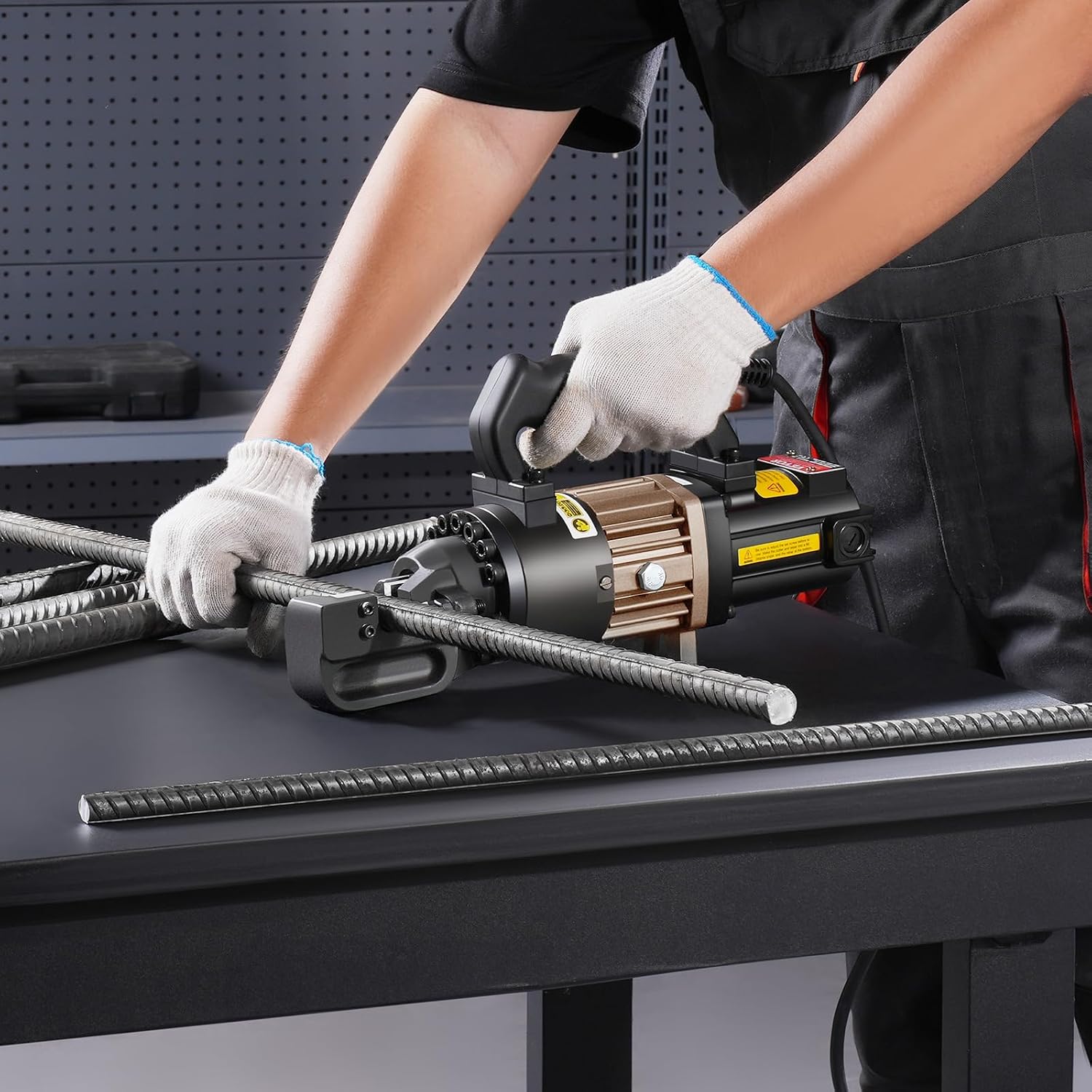 VEVOR Electric Hydraulic Rebar Cutter, 1000W Portable Rebar Cutter, Cutting up to 3/4 Inch #6 4-20mm Rebar within 2.5 Seconds, High Power Steel Rebar Cutter with Oil Can Rich Accessories,Black RC-20