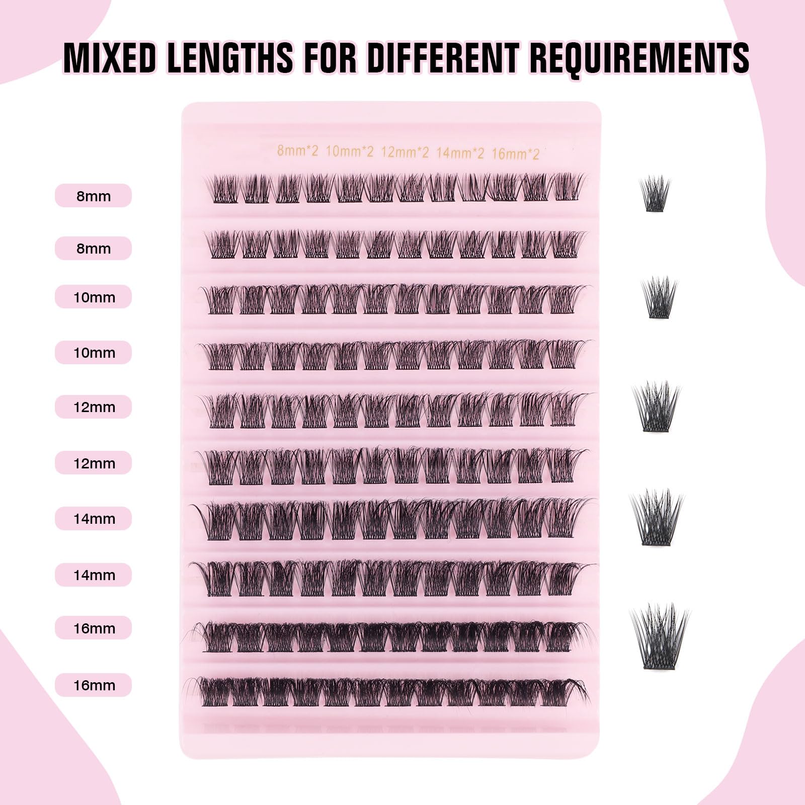 Sixstarhair Lashes Individual Cluster D Curl 120pcs Fluffy Cluster Lashes 8-16mm Natural Look Diy Eyelashes Individual Cluster Eyelash Extensions - Image 2