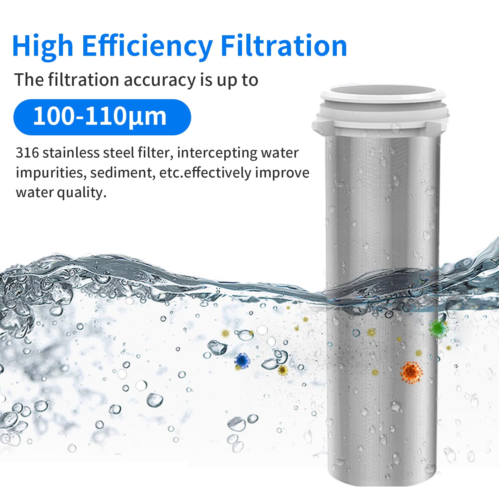 Whole House Spin Down Sediment Water Filter, 100 Micron Prefilter Filtration Faucet Water Filter - Image 4