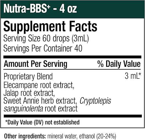 Miniatura 4 de NutraMedix Nutra-BBS+ - Suplemento de hierbas para apoyo microbiano, antioxidante e inmunológico - con helenio + raíz de jalapa, artemisia annua y