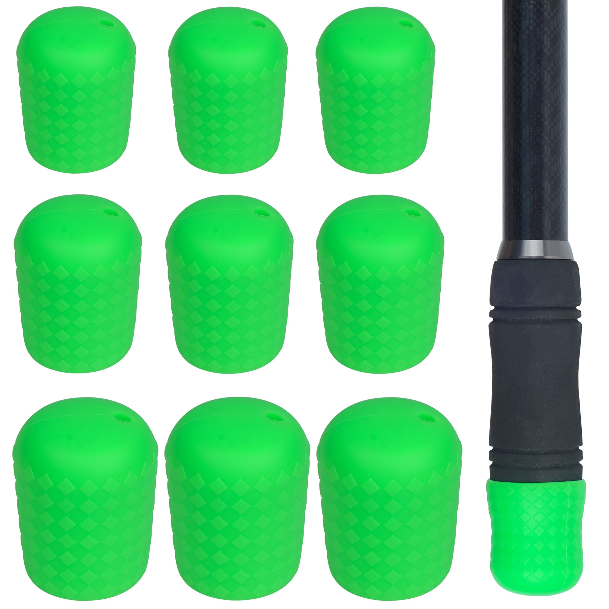 JOGFFDE Fishing Rod Butt Cushion, Fishing Rod Seat Cushions Silicone Butt Cap End Seat Protector Pole Holder Tackle Gear L/M/S 3 Colors