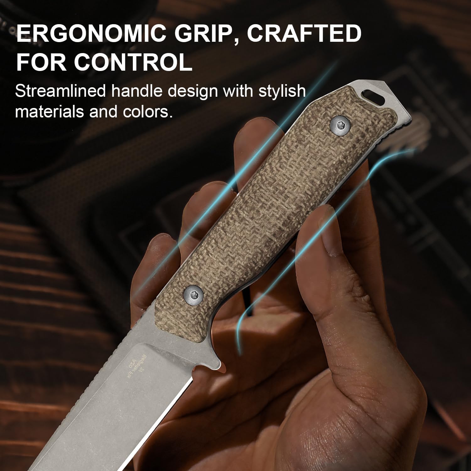 Kizer Begleiter Fix Cuchillos de Hoja Fija, 1045MD1