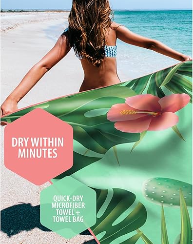 Vista 149 de VENTURE 4TH Toalla de playa de microfibra: secado rápido, compacta, sin arena, absorbente, a prueba de arena y ligera, perfecta para camping, playa