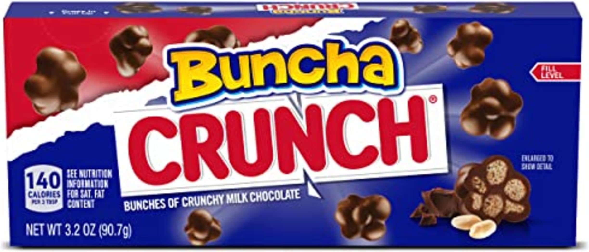 Buncha CRUNCH Candy, Pieces of Milk Chocolate with Crisped Rice, 12 Pack Movie Theater Concession Boxes, 3.7 oz Each