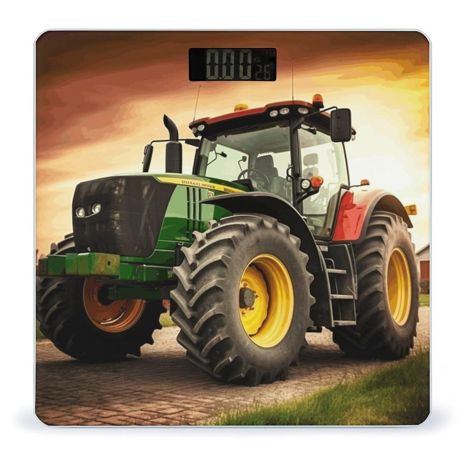 Weight Scale, Tractor Theme Print Digital Scale Bathroom Scale LCD Display Scale Body Weight Scale Portable Scale, style