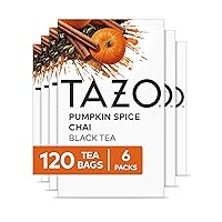 Vista 1 de TAZO Pumpkin Spice Chai Tea Bags, Black Tea, Holiday Gift For Tea Lovers, 20ct (6pk)