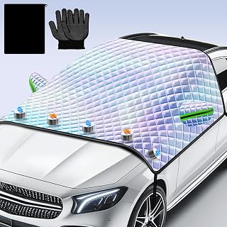 COJOSQC Windshield Snow Cover for Car and SUV with Side Window Coverage, Winter Ice Frost Protection, Windproof Sun Shade, Heavy Duty Weather Resistant Front Windshield Protector, All Season Fit