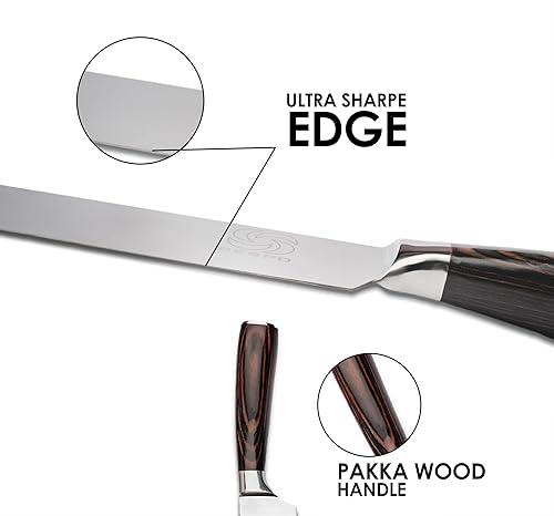 Miniatura 6 de Cuchillo de chef japonés profesional, cuchillo de cocina profesional de 8 pulgadas, cuchillos de chef de acero inoxidable de alto carbono, pelado