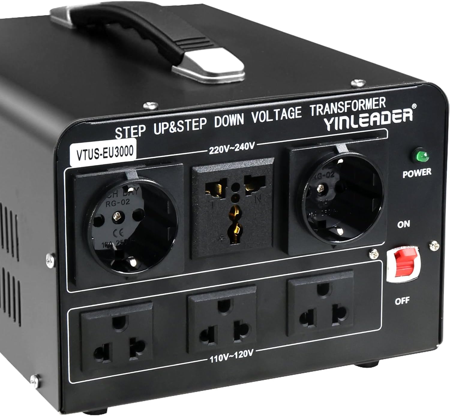 3000W Voltage Converter Transformer(110V to 220V,220V to 110V) Step Up/Down Converter 110/120 Volt - 220/240 Volt w/US Standard Power Cord,Circuit Breaker Protection (VTUS-EU3000)